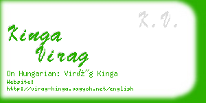 kinga virag business card